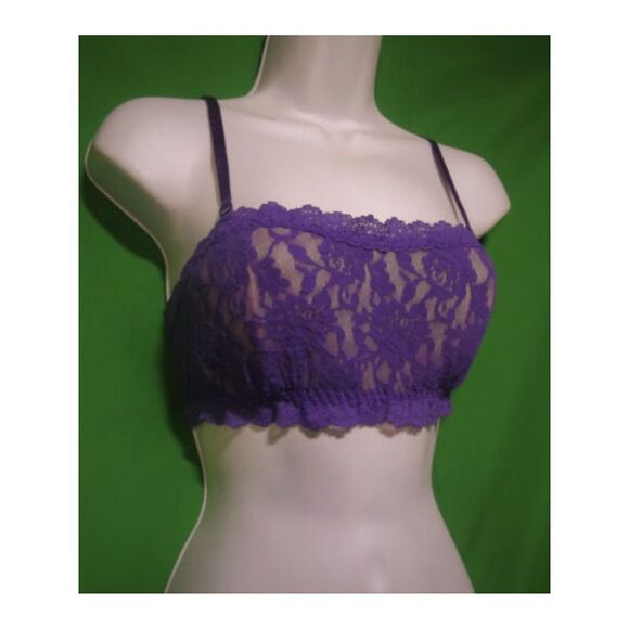 HANKY PANKY Intimates Purple Floral Bandeau Bralette Bra XS - Picture 1 of 2
